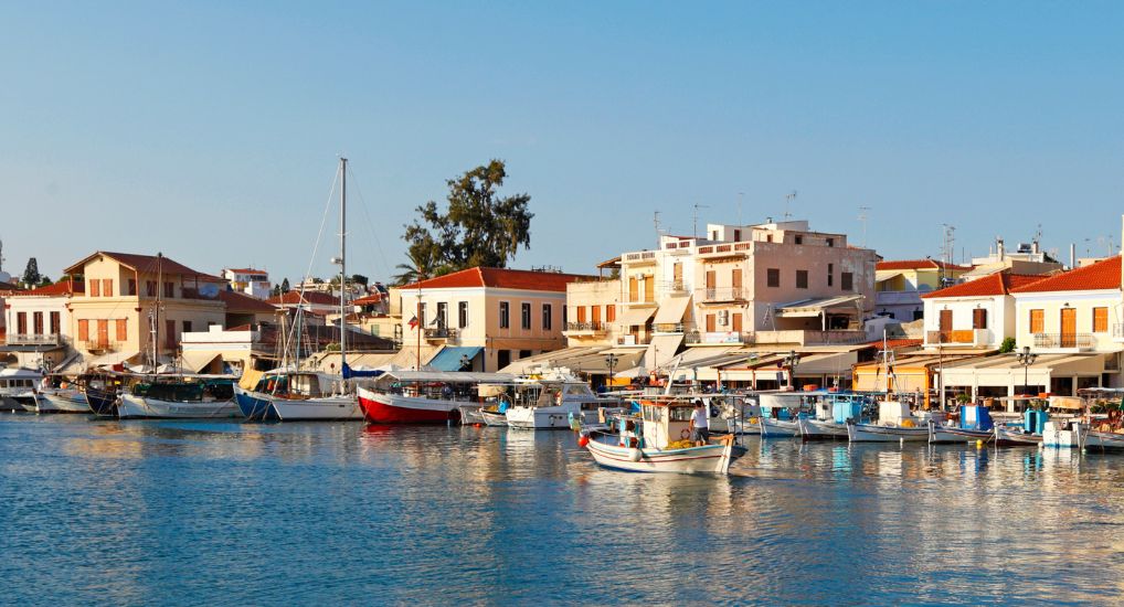 Boats in the Port of Aegina Island, Greece