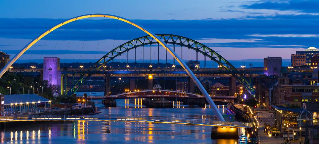 The Gateshead Millennium Bridge in Newcastle